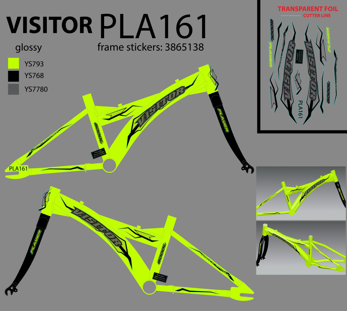 PLA161 VISITOR PLAYER 16 F.RAM CASSINI ZA DEC BIC NEON ZELENI 2021 @@